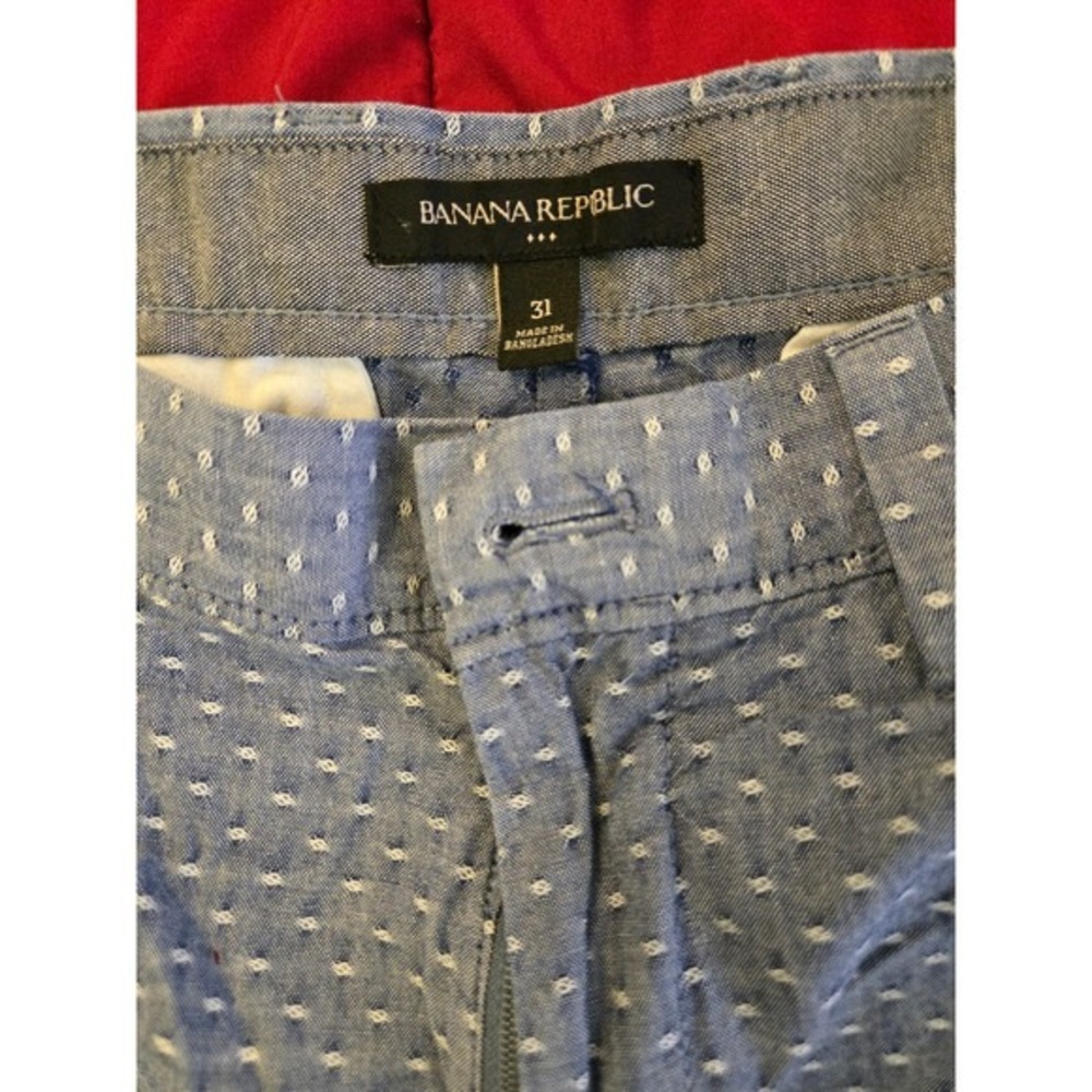 Banana Republic Men's Blue White Polka Dot Cargo Shorts Size 31